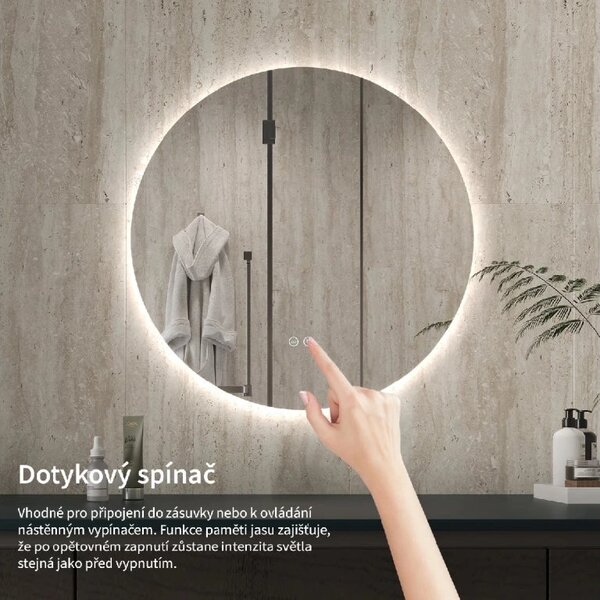 CERANO - Kúpeľňové LED zrkadlo Verido - Ø 50 cm