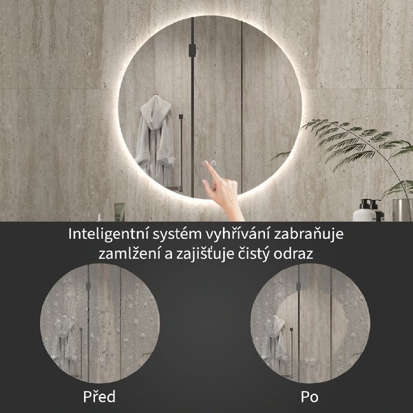CERANO - Kúpeľňové LED zrkadlo Verido - Ø 50 cm