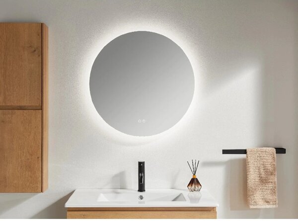 CERANO - Kúpeľňové LED zrkadlo Aureo - Ø 50 cm