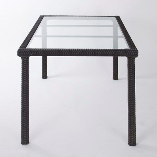Stôl Lubango hliník/sklo/polyratan, antracit 150 x 90 x 75 cm