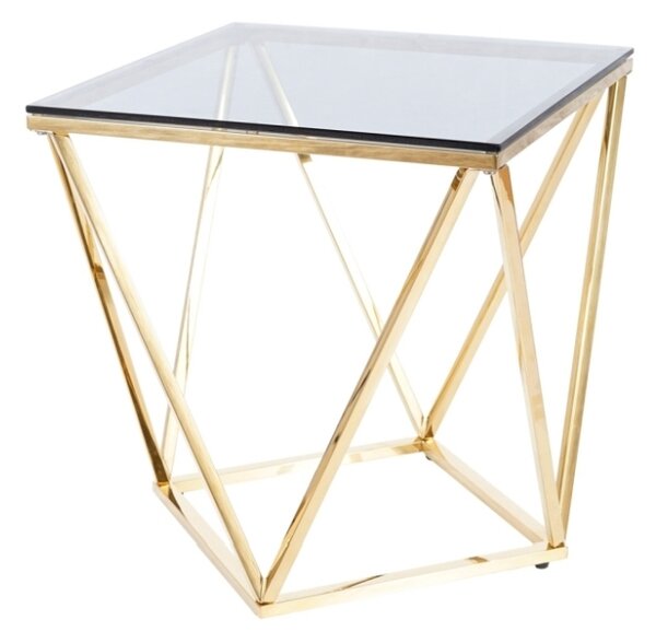 Konferenčný stolík SILVER B, 50x53x50, sklo/zlatý
