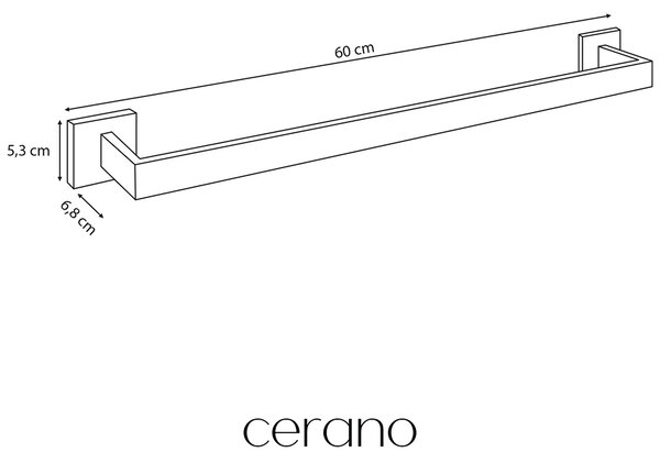CERANO - Nástenný držiak na uteráky Alto - chróm - 60 cm