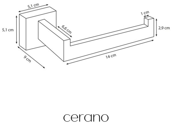 CERANO - Nástenný držiak toaletného papiera Alto - čierna matná