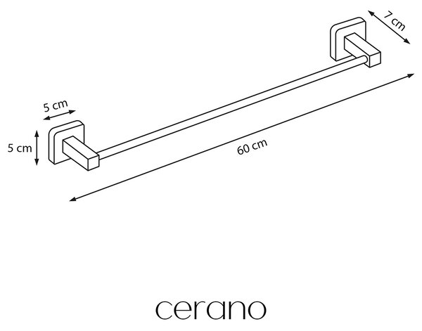 CERANO - Nástenný držiak na uteráky Polo - chróm - 60 cm