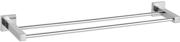CERANO - Nástenný dvojitý držiak na uteráky Polo - chróm - 60 cm
