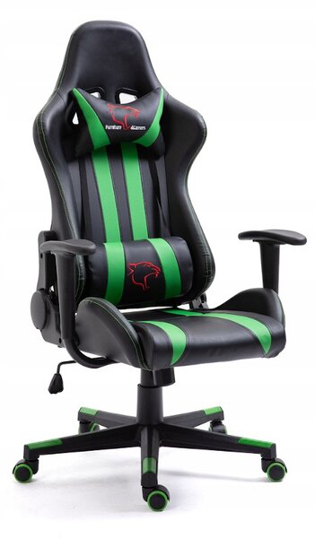 Kancelárska stolička FG-33, 71x125-135x70, zelená/čierna