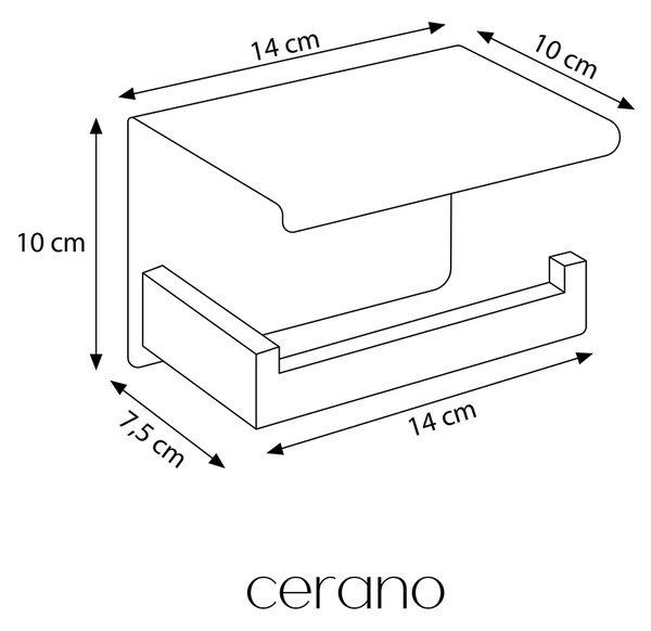 CERANO - Nástenný/Samolepiaci držiak toaletného papiera Lero - čierna matná