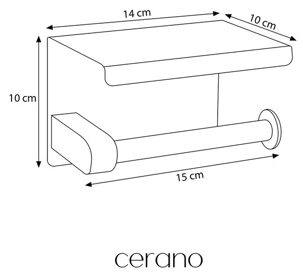 CERANO - Nástenný/Samolepiaci držiak toaletného papiera Balto - čierna matná