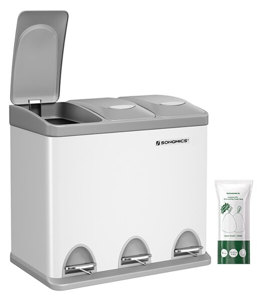 Kôš na separovanie odpadu SORT 24l (3x8l), šedá/biela SongmicsHome