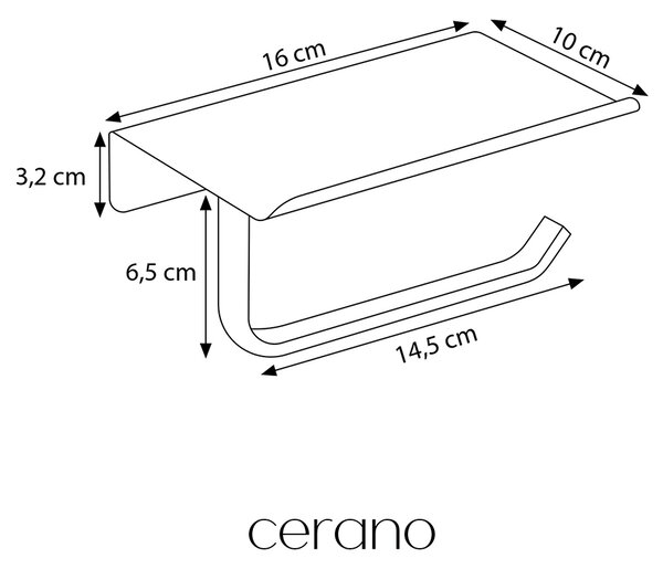 CERANO - Nástenný držiak toaletného papiera Lero - čierna matná