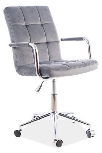 Detská stolička Q-022 VELVET, 51x87-97x40, bluvel 14, sivá