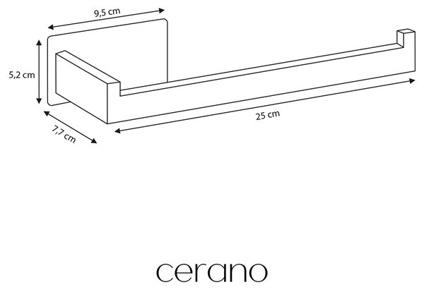 CERANO - Samolepiaci držiak na uteráky Lago - chróm - 25 cm