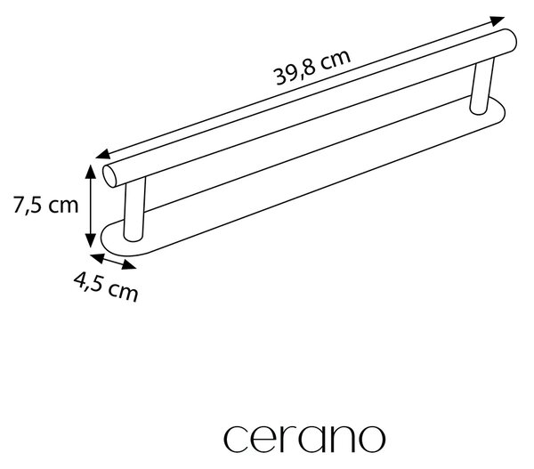 CERANO - Samolepiaci držiak na uteráky Reno - čierna matná - 39,8 cm