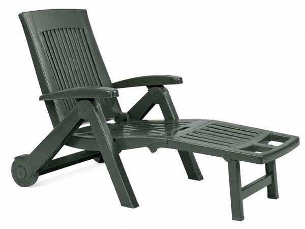 Záhradné lehátko ZIRCONE, 72x195x101cm, tmavá zelená I.P.A.E-Progarden