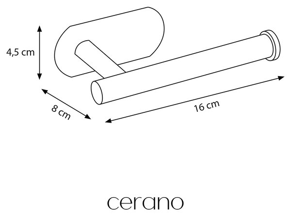 CERANO - Samolepiaci držiak toaletného papiera Reno - čierna matná