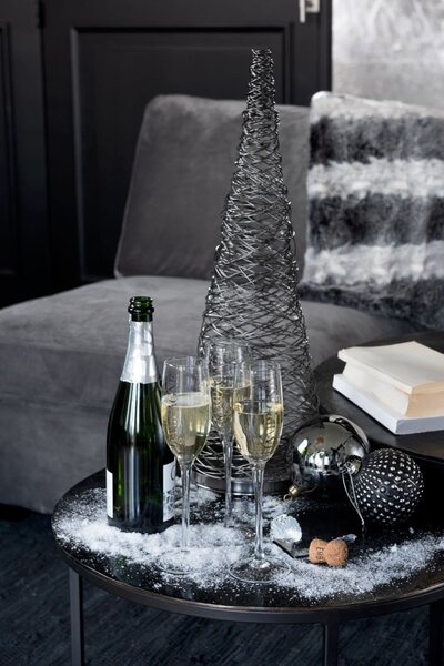 FEDORA Home Set CHAMPAGNE 6 ks pohárov na sekt so strieborným nápisom