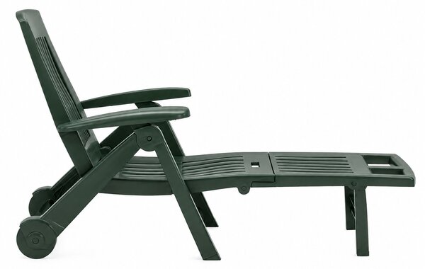 Záhradné lehátko ZIRCONE, 72x195x101cm, tmavá zelená I.P.A.E-Progarden