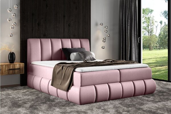 Dizajnová čalúnená posteľ 180x200 VENY - ružová + topper ZDARMA