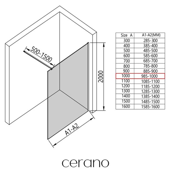 CERANO - Sprchová zástena Walk-in Onyx Cube Ľ/P - 8 mm - hranatá vzpera - zlatá, transparentné sklo - 100x200 cm