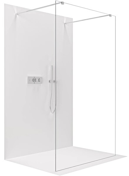 CERANO - Sprchová zástena Walk-in Onyx Duo Ľ/P - 8 mm - hranatá vzpera - chróm, transparentné sklo - 80x200 cm