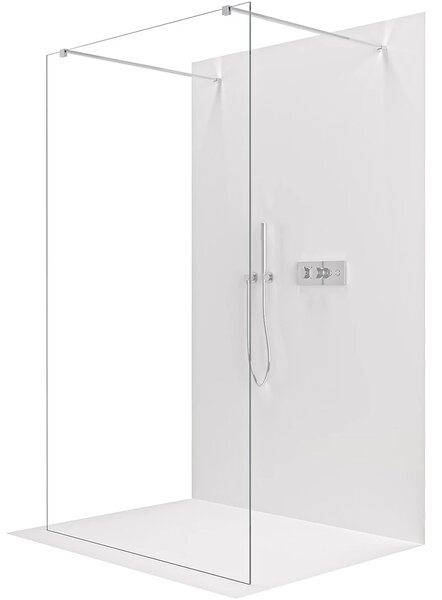 CERANO - Sprchová zástena Walk-in Onyx Duo Ľ/P - 8 mm - hranatá vzpera - chróm, transparentné sklo - 80x200 cm