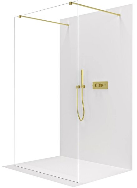 CERANO - Sprchová zástena Walk-in Onyx Duo Ľ/P - 8 mm - hranatá vzpera - zlatá, transparentné sklo - 60x200 cm