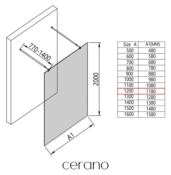 CERANO - Sprchová zástena Walk-in Onyx Duo Ľ/P - 8 mm - guľatá vzpera - zlatá, industriálne sklo - 120x200 cm