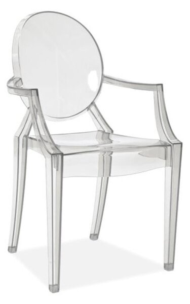 Jedálenská stolička LUIS, 54x92x42, transparentná