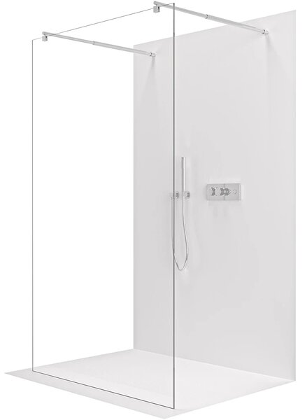 CERANO - Sprchová zástena Walk-in Onyx Duo Ľ/P - 8 mm - guľatá vzpera - chróm, transparentné sklo - 80x200 cm