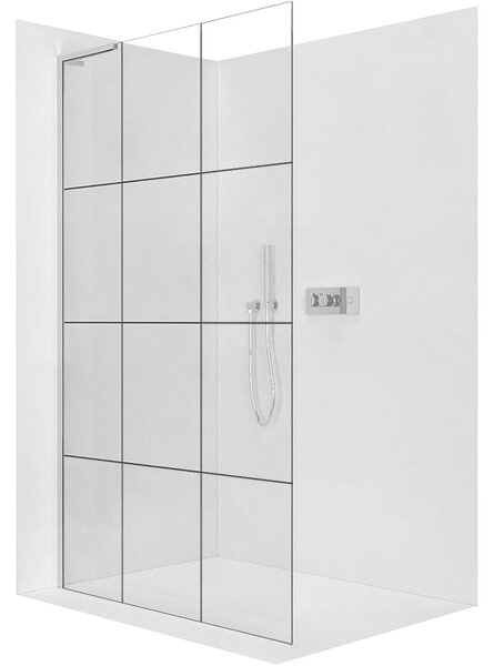 CERANO - Sprchová zástena Walk-in Onyx L-ľavá vzpera - 8 mm - chróm, industriálne sklo - 90x200 cm