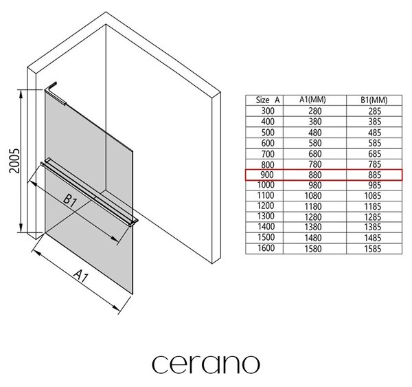 CERANO - Sprchová zástena Walk-in Onyx L-ľavá vzpera - 8 mm + polička / držiak na uteráky - chróm, industriálne sklo - 90x200 cm