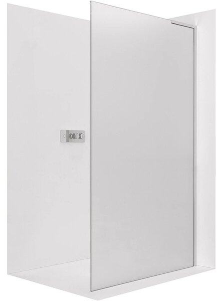 CERANO - Sprchová zástena Walk-in Onyx L-pravá vzpera - 8 mm - chróm, mliečne sklo - 40x200 cm