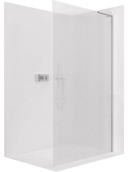 CERANO - Sprchová zástena Walk-in Onyx L-pravá vzpera - 8 mm - chróm, ryhované sklo - 50x200 cm