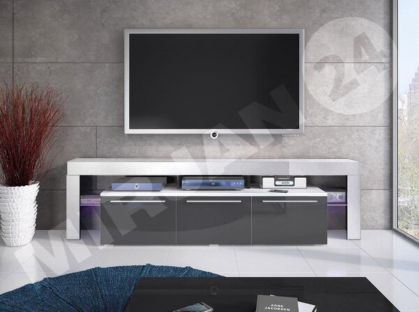 Mirjan24 TV skrinka Quatro 150 Plus, Farby: biela / biely lesk 5902928083156