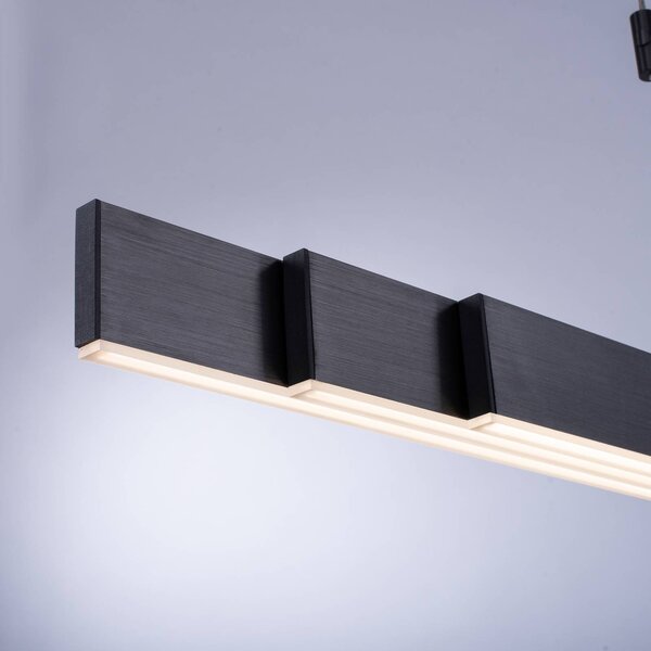 LED závesné svietidlo PURE Moto, platinové, stmievateľné,, Hliník / sivá / zinok, Obývacia izba / jedáleň, kov, Moderný, Závesné svietidlo