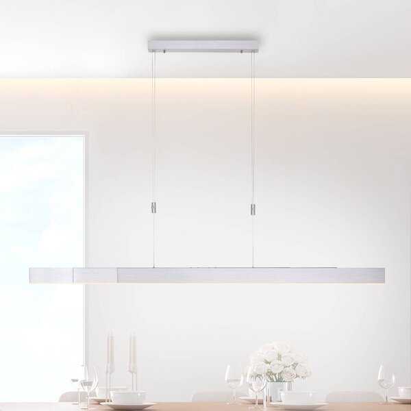 LED závesné svietidlo PURE Moto, diamant, stmievateľné, Hliník / sivá / zinok, Obývacia izba / jedáleň, kov, Moderný, Závesné svietidlo