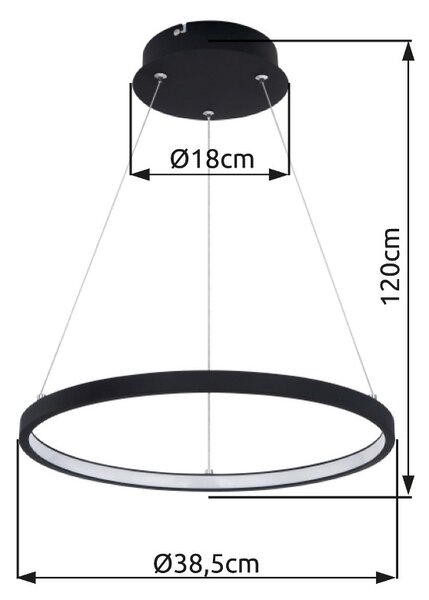 Globo 67192-19B LED závesný luster Ralph 1x19W | 900lm | 3000K