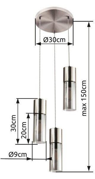 Globo 21000-3HN závesný luster Annika 3x25W | E27