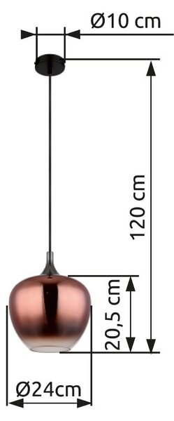 Globo 15548HG závesné stropné svietidlo MAXY E27
