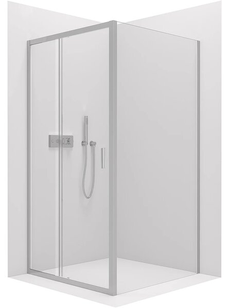 CERANO - Sprchovací kút Varone LINE Ľ/P - 6 mm - chróm, transparentné sklo - 90x70x195 cm - posuvný