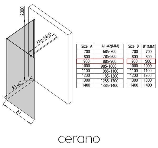 CERANO - Sprchová zástena Walk-in Onyx Corner Round Ľ/P - 8 mm - okrúhla vzpera - chróm, industriálne sklo - 90x90x200 cm
