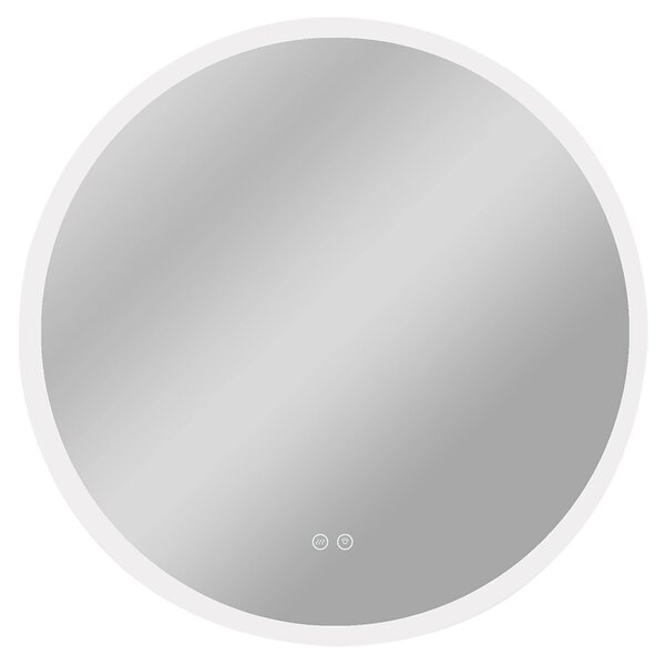CERANO - Kúpeľňové LED zrkadlo Blanco, akrylátový rám - biela lesklá - Ø 50 cm
