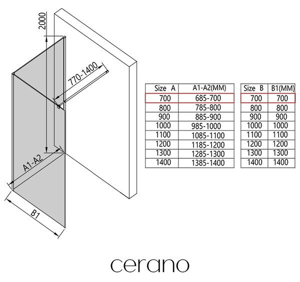 CERANO - Sprchová zástena Walk-in Onyx Corner Round Ľ/P - 8 mm - guľatá vzpera - čierna matná, ryhované sklo - 70x70x200 cm
