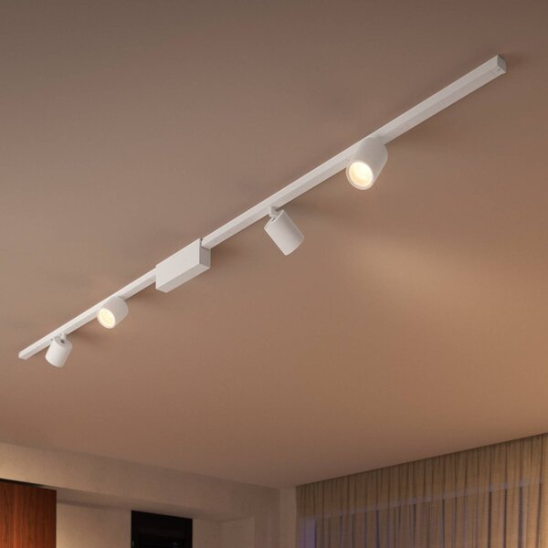 Philips Hue Perifo koľajnicový systém 4x biela, Biela / opálová, Pracovňa / Kancelária, kov, Moderný, Koľajnicový systém