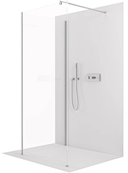 CERANO - Sprchová zástena Walk-in Onyx Corner Round Ľ/P - 8 mm - guľatá vzpera - chróm, transparentné sklo - 70x70x200 cm