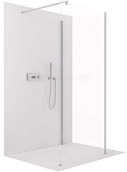 CERANO - Sprchová zástena Walk-in Onyx Corner Round Ľ/P - 8 mm - guľatá vzpera - chróm, transparentné sklo - 70x70x200 cm
