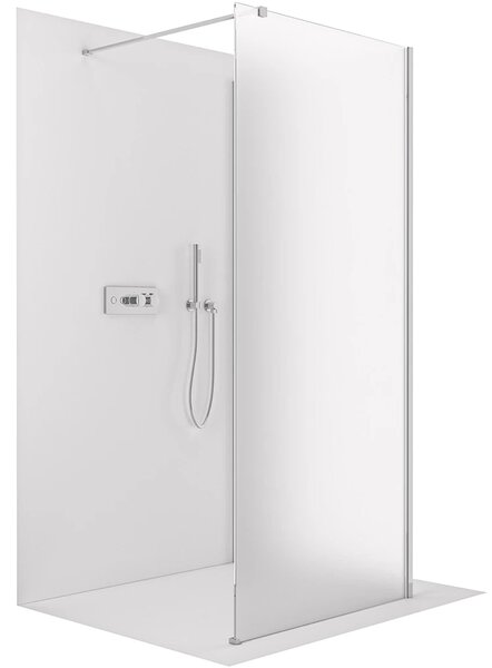 CERANO - Sprchová zástena Walk-in Onyx Corner Cube Ľ/P - 8 mm - hranatá vzpera - chróm, mliečne sklo - 30x30x200 cm