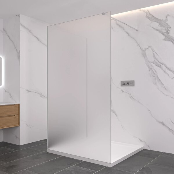 CERANO - Sprchová zástena Walk-in Onyx Corner Cube Ľ/P - 8 mm - hranatá vzpera - chróm, mliečne sklo - 30x30x200 cm