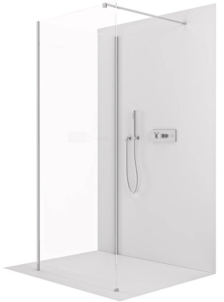 CERANO - Sprchová zástena Walk-in Onyx Corner Cube Ľ/P - 8 mm - hranatá vzpera - chróm, transparentné sklo - 30x30x200 cm