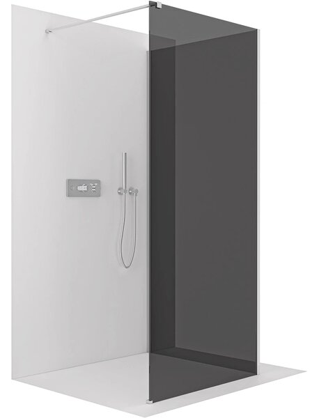 CERANO - Sprchová zástena Walk-in Onyx Corner Cube Ľ/P - 8 mm - hranatá vzpera - chróm, grafitové sklo - 40x30x200 cm